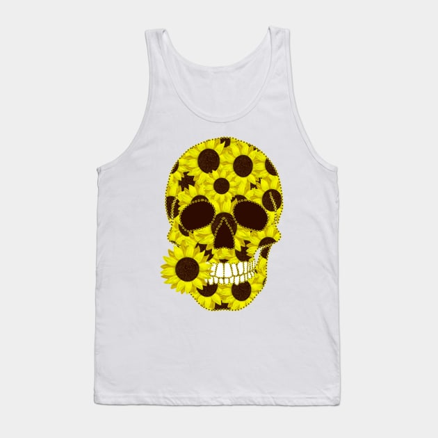 Sunflower Skull Tank Top by Nuletto